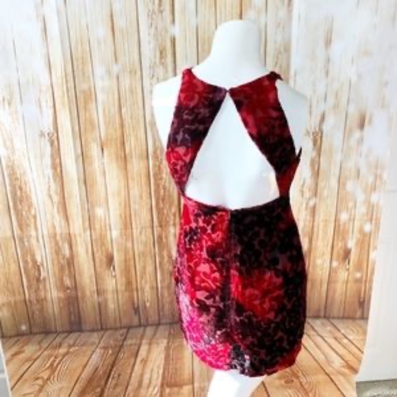 SomeDays Lovin Dress Red Velour Velvet Party Small - Picture 5 of 8